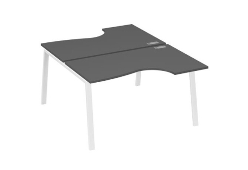 Станция рабочая эргономичная 2х140 Мира Трио, цвет антрацит премиум + белый