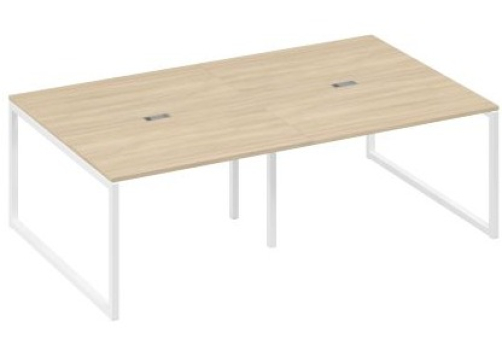 Стол для переговоров прямоугольный Мира Одри, цвет дуб скандинавский + белый
