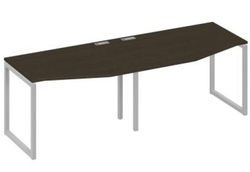 Рабочая станция эргономичная (2х120) Мира Одри, цвет венге + серый