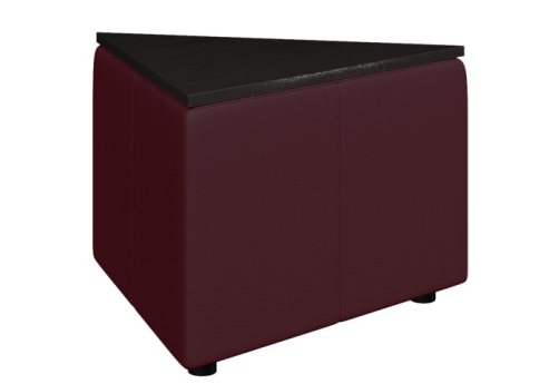 Стол треугольный, цвет темно-бордовый