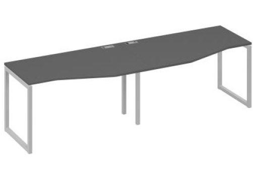 Рабочая станция эргономичная (2х140) Мира Одри, цвет антрацит премиум + серый