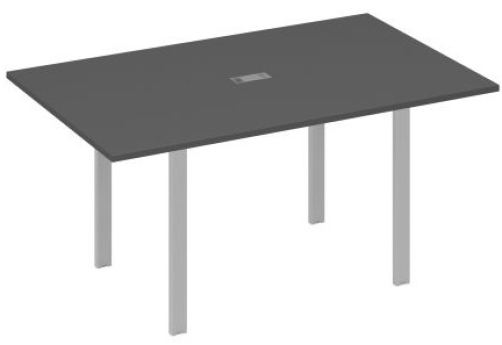 Стол для переговоров прямоугольный Мира Нумо, цвет антрацит премиум + серый