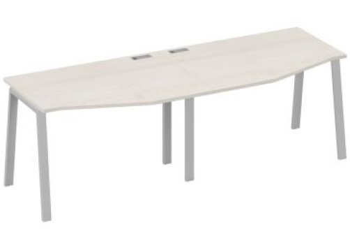 Рабочая станция эргономичная (2х120) Мира Нумо, цвет дуб шамони + серый