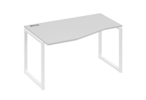 Стол эргономичный левый Мира Одри, цвет серый + белый
