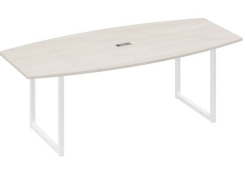 Стол для переговоров фигурный Мира Одри, цвет дуб шамони + белый