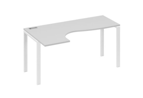 Стол эргономичный левый Мира Нумо, цвет серый + белый