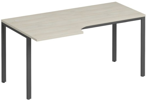 Стол эргономичный левый на металлокаркасе Прайм Металл 25, цвет шамони светлый + антрацит