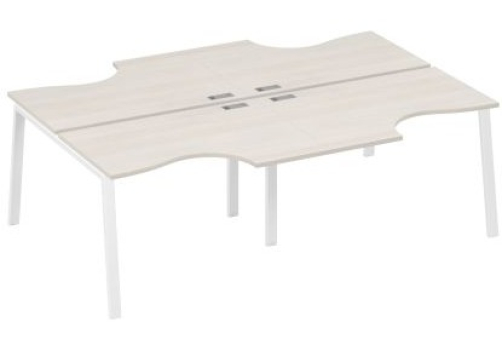 Станция рабочая эргономичная 4х120 Мира Трио, цвет дуб шамони + белый