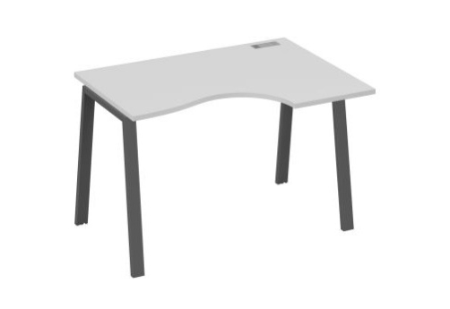 Стол эргономичный правый 120 Мира Трио, цвет серый + антрацит