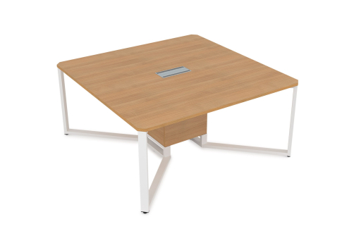 Стол-квадрат, цвет романо + белый