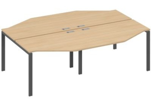 Рабочая станция эргономичная (4х120) Мира Нумо, цвет натуральный дуб + антрацит