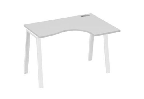 Стол эргономичный правый Мира Трио, цвет серый + белый