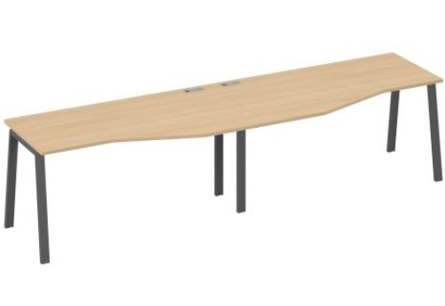 Станция рабочая эргономичная 2х160 Мира Трио, цвет натуральный дуб + антрацит