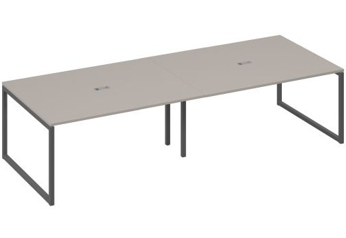 Стол для переговоров прямоугольный Мира Одри, цвет мокко премиум + антрацит