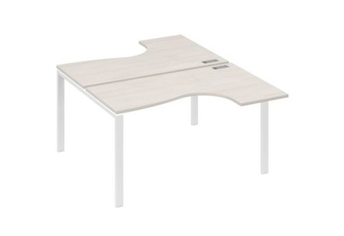 Рабочая станция эргономичная (2х140) Мира Нумо, цвет дуб шамони + белый