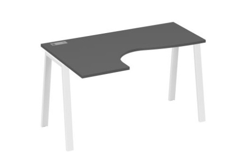 Стол эргономичный левый Мира Трио, цвет антрацит премиум + белый