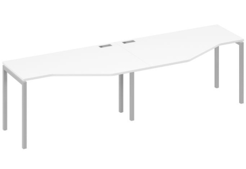 Рабочая станция эргономичная 2х140 Техно Мира Лофт, цвет белый премиум + серый