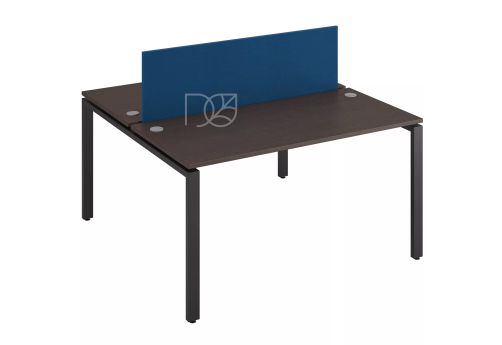 Стол на 2 рабочих места (с просветом), цвет венге + черный