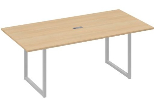 Стол для переговоров прямоугольный Мира Одри, цвет натуральный дуб + серый