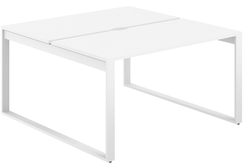 Рабочая станция с вырезом Фламинго, цвет белый + белый