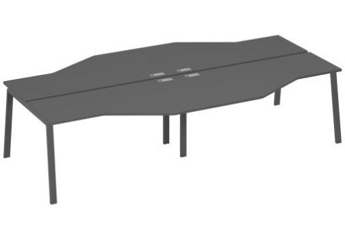 Рабочая станция эргономичная 4х160 Мира Трио, цвет антрацит премиум + антрацит