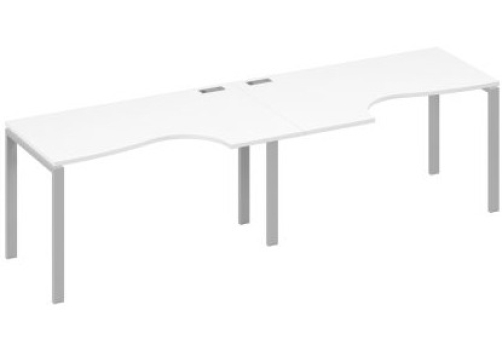 Рабочая станция эргономичная (2х140) Мира Нумо, цвет белый премиум + серый