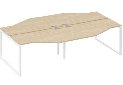 Рабочая станция эргономичная (4х140) Мира Одри, цвет дуб скандинавский + белый