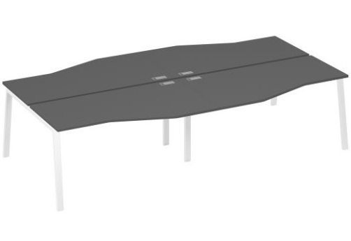 Станция рабочая эргономичная 4х160 Мира Трио, цвет антрацит премиум + белый