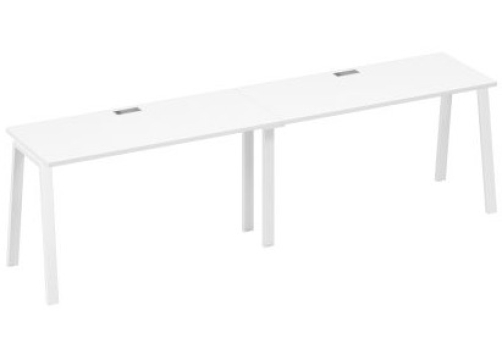 Рабочая станция 2х140 Мира Трио, цвет белый премиум + белый