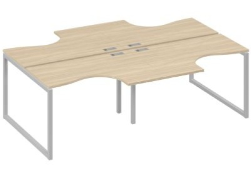 Рабочая станция эргономичная (4х120) Мира Одри, цвет дуб скандинавский + серый