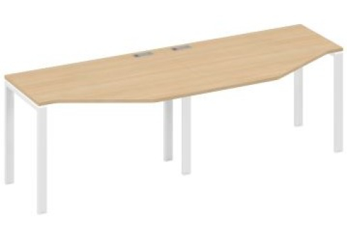 Рабочая станция эргономичная (2х120) Мира Нумо, цвет натуральный дуб + белый