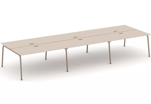Рабочая станция на 6 мест (с лючками), цвет капучино
