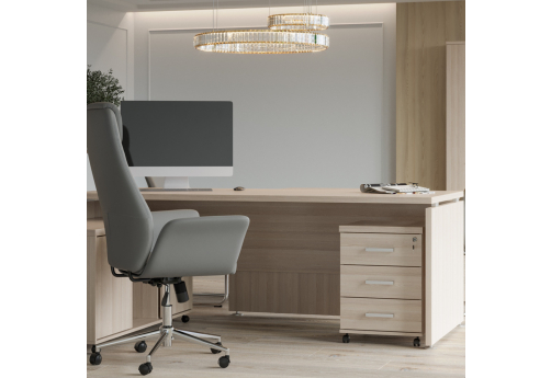 Стол руководителя Юпитер, цвет ясень