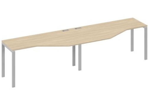Рабочая станция эргономичная (2х160) Мира Нумо, цвет дуб скандинавский + серый