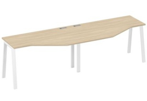 Рабочая станция эргономичная 2х140 Мира Трио, цвет дуб скандинавский + белый