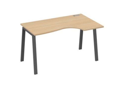 Стол эргономичный правый 140 Мира Трио, цвет натуральный дуб + антрацит