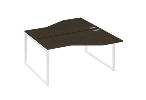 Рабочая станция эргономичная (2х160) Мира Одри, цвет венге + белый
