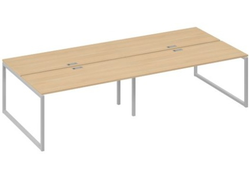 Рабочая станция (4х160) Мира Одри, цвет натуральный дуб + серый