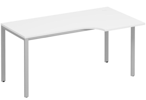 Стол эргономичный правый на металлокаркасе Прайм Металл 25, цвет белый + серый