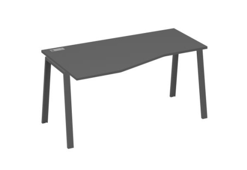 Стол эргономичный левый 160 Мира Трио, цвет антрацит премиум + антрацит