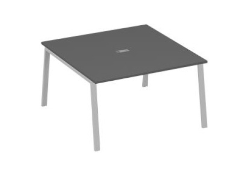 Стол для переговоров Мира Трио, цвет антрацит премиум + серый