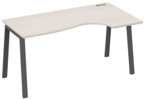 Стол эргономичный правый 160 Мира Трио, цвет дуб шамони + антрацит