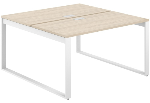 Рабочая станция с лючком Фламинго, цвет акация + белый