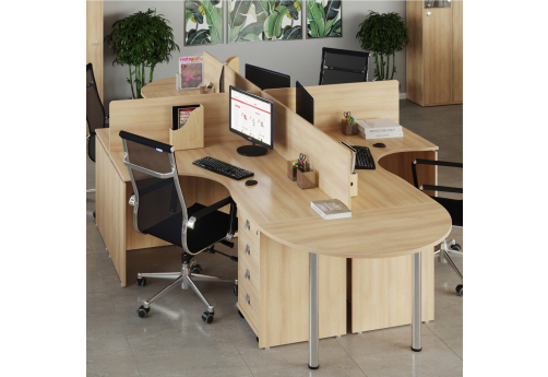 Рабочая станция на 4 человека Болеро, акация