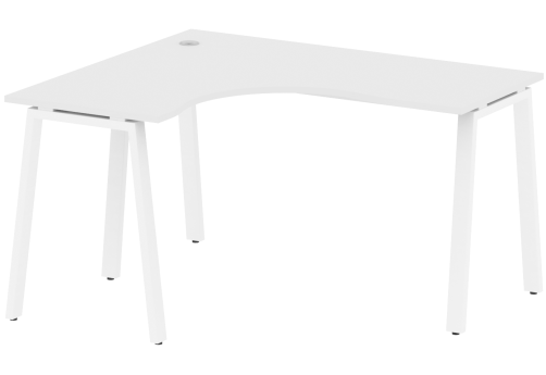 Стол эргономичный левый, цвет белый