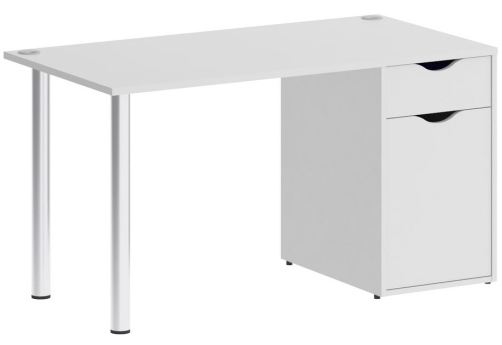 Стол письменный с тумбой, цвет белый