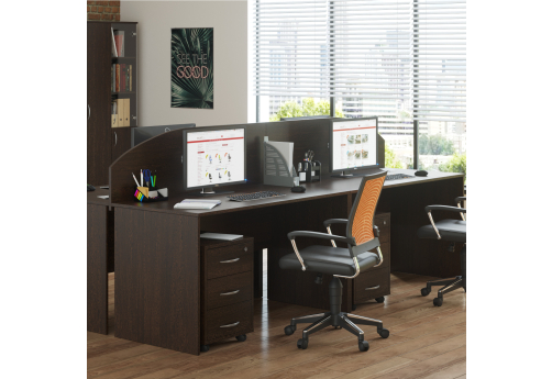 Рабочая станция на 4 человека МЛ Стиль Венге, цвет венге