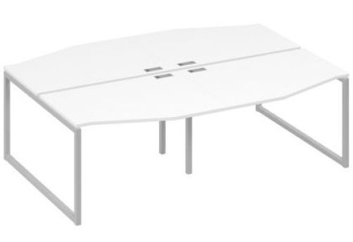 Рабочая станция эргономичная (4х120) Мира Одри, цвет белый премиум + серый