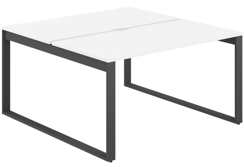 Рабочая станция с вырезом Фламинго, цвет белый + антрацит