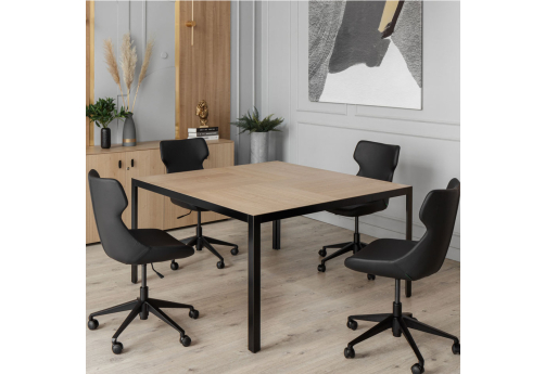 Стол письменный/переговорный Диорус, цвет эвкалипт светлый + черный